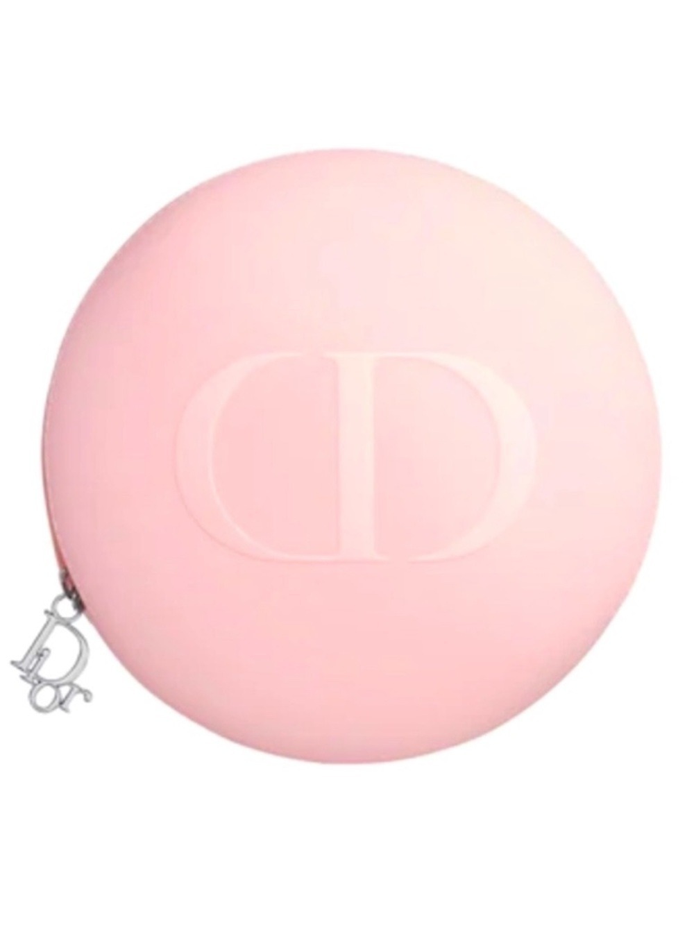 Dior Pink Silicone Zipper Logo Small Pouch Authentic